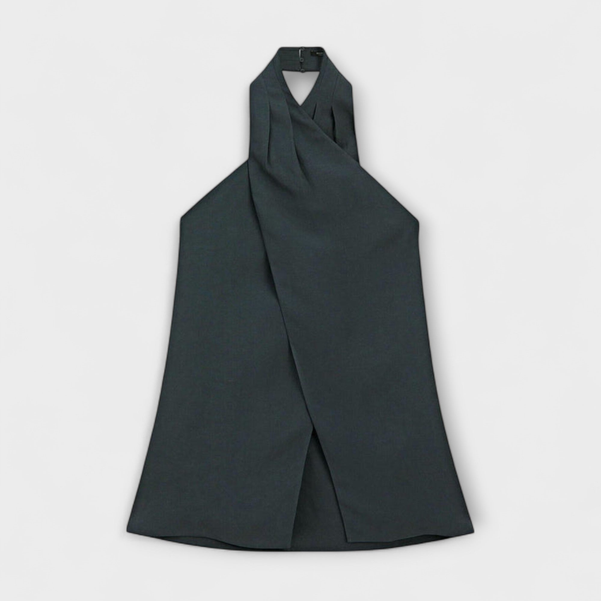 Leah - Niebieski Top na Szelkach z Wycięciem na Plecach