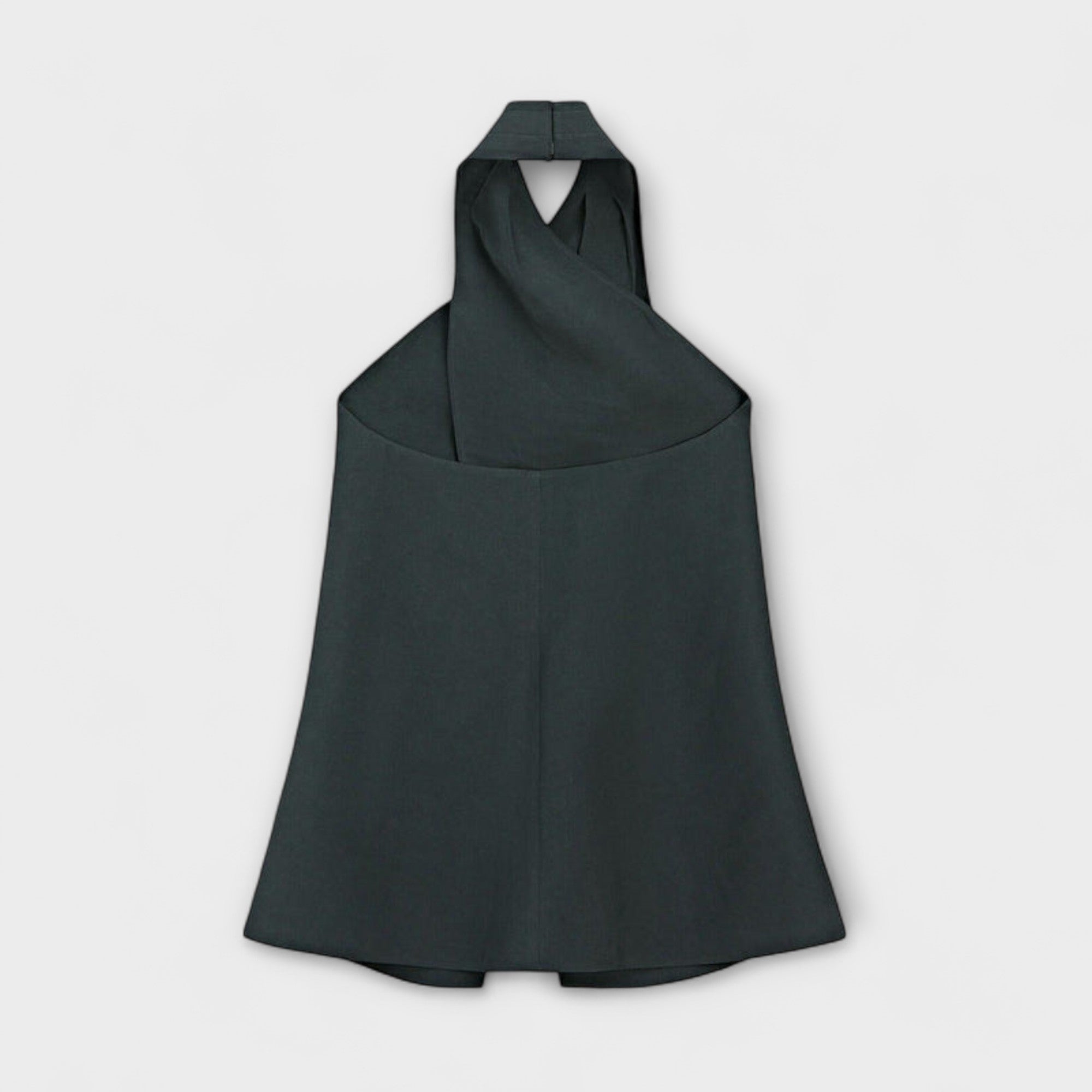 Leah - Niebieski Top na Szelkach z Wycięciem na Plecach