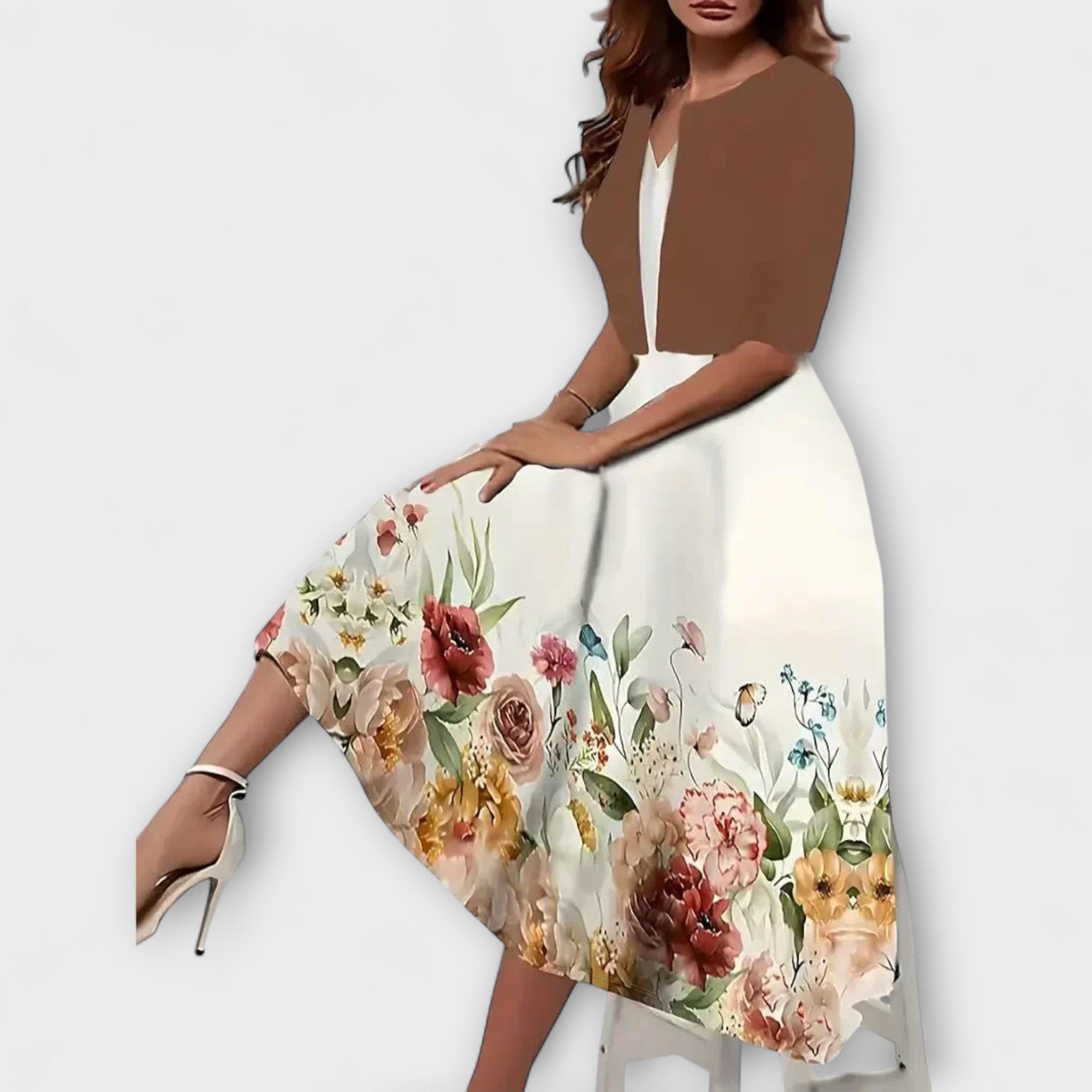 Sukienka midi z marynarką dla kobiet