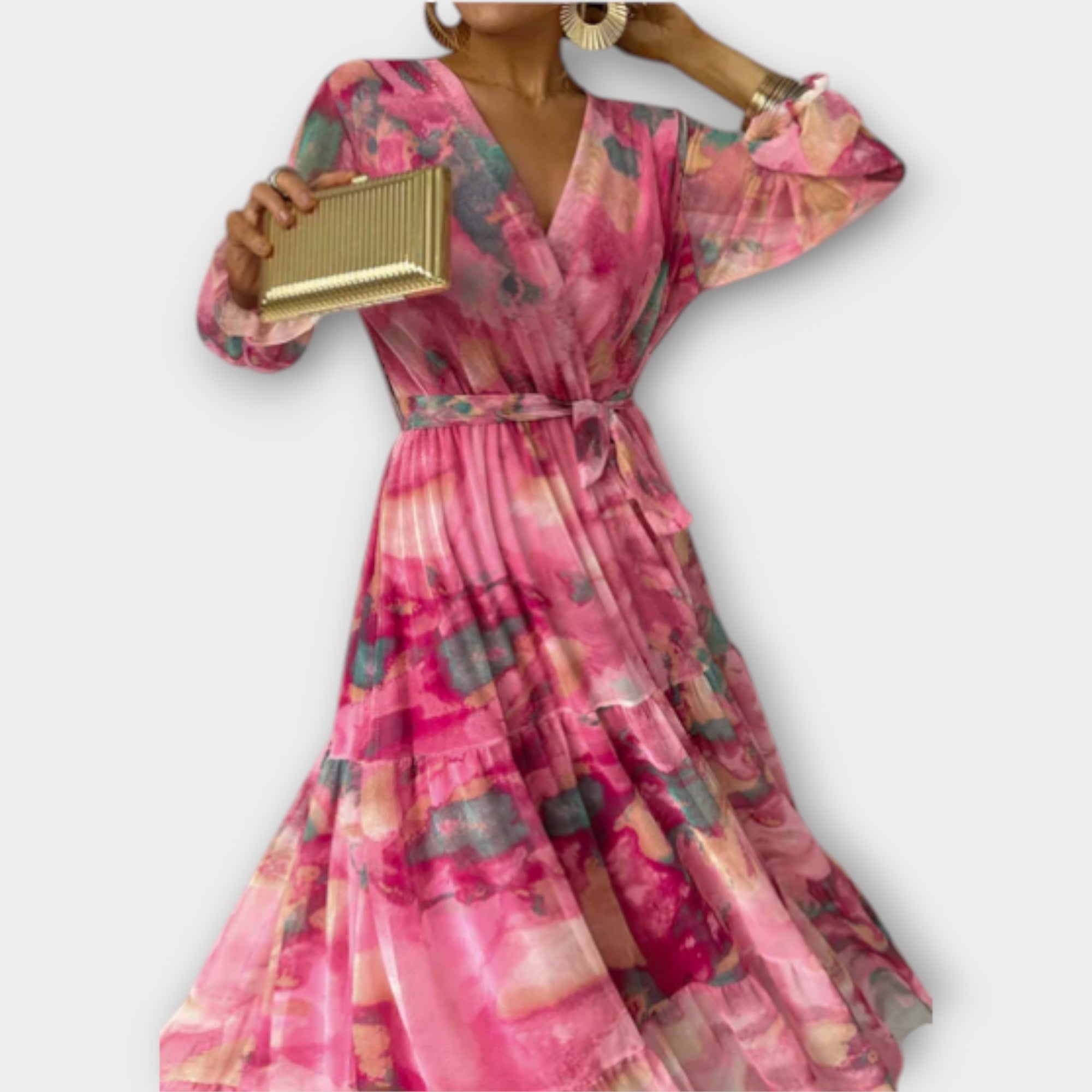 Evelyn - Sukienka Maxi Akwarelowa