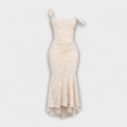 Renske - Długa sukienka z eleganckim i wyrafinowanym gorsetem