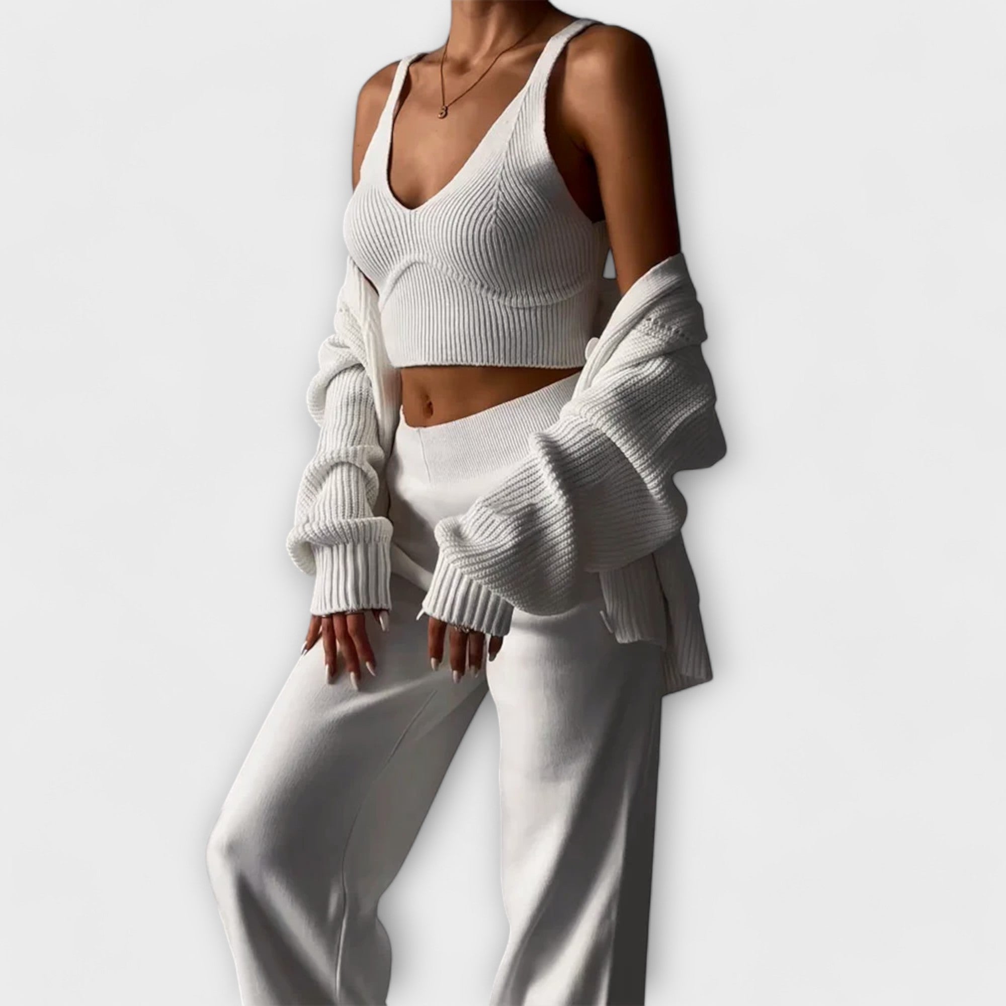 Zestaw dzianinowy Delia w trzech częściach