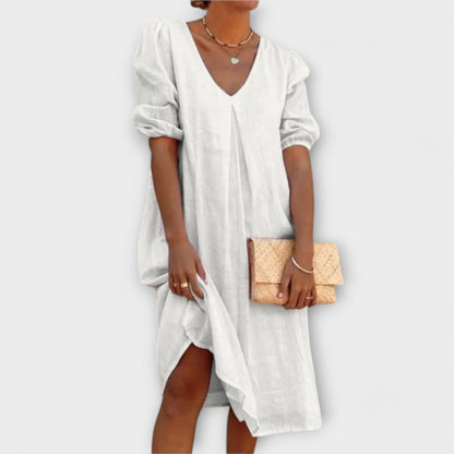 Fanny - Elegancka letnia sukienka z koronkowymi detalami