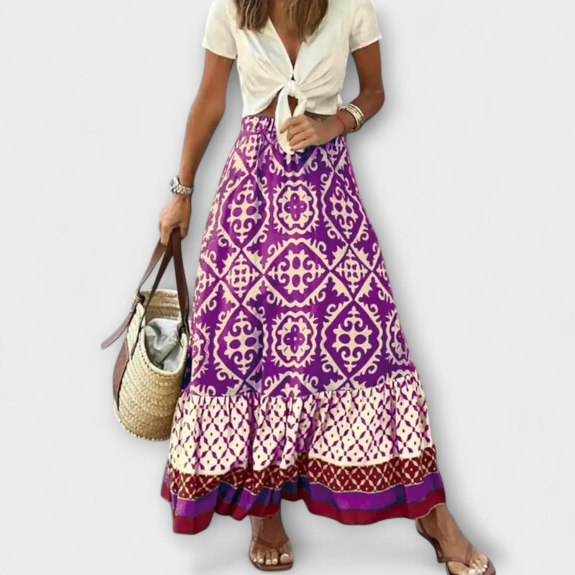 Dagmar - Letnia Spódnica z Wysokim Stanem dla Kobiet