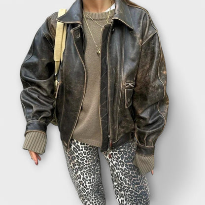 Chandra - Dżinsy Vintage z Wzorem Lamparta