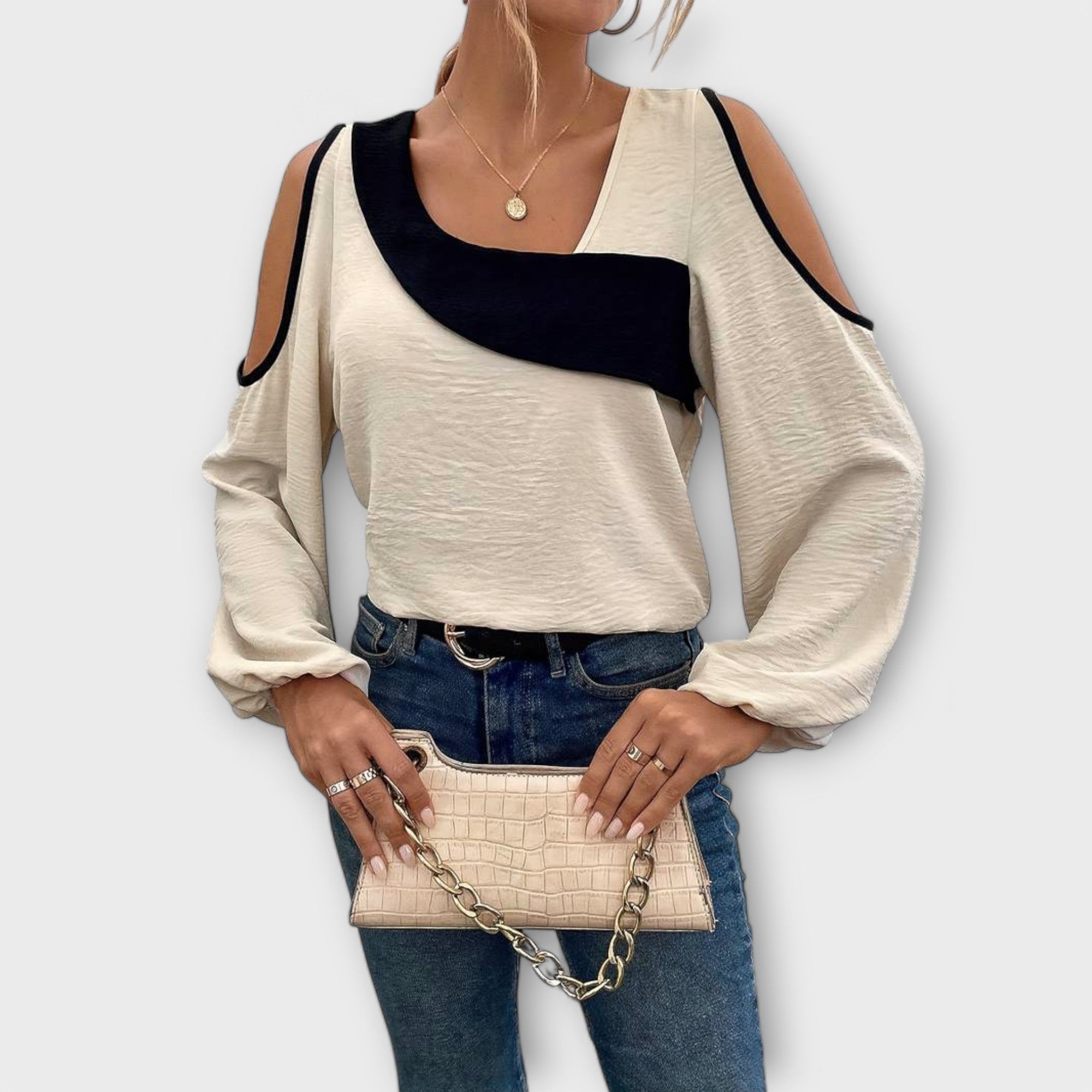 Scarlett - Bluzka z Kwadratowym Dekoltem