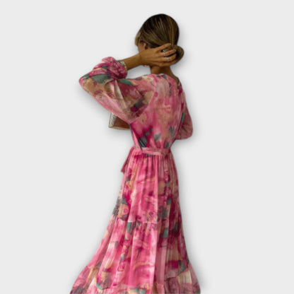 Evelyn - Sukienka Maxi Akwarelowa