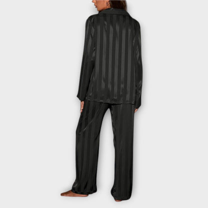 Zestaw Piżamowy Bella w Paski z Satyny