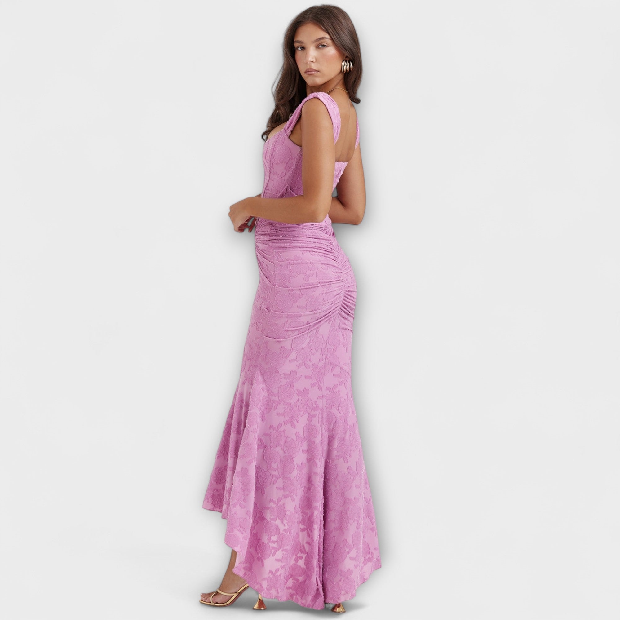 Renske - Długa sukienka z eleganckim i wyrafinowanym gorsetem