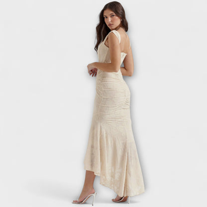 Renske - Długa sukienka z eleganckim i wyrafinowanym gorsetem