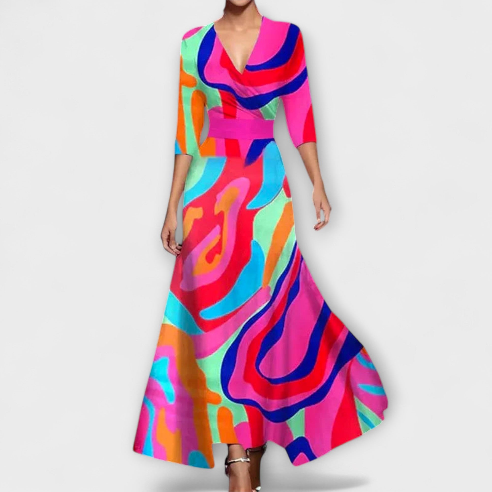 Alma - Elegancka Sukienka z Rękawami