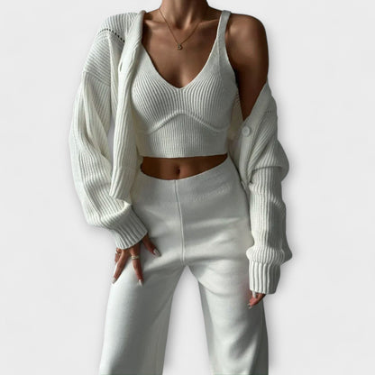 Zestaw dzianinowy Delia w trzech częściach