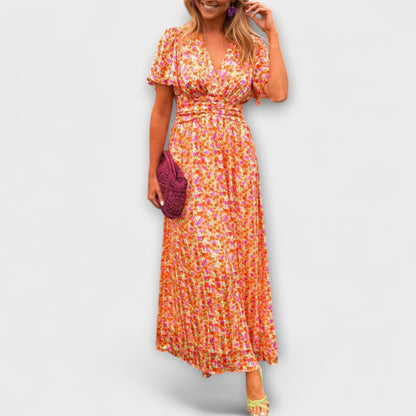 Elsie - Klasyczna Sukienka z Dekoltem w Serek