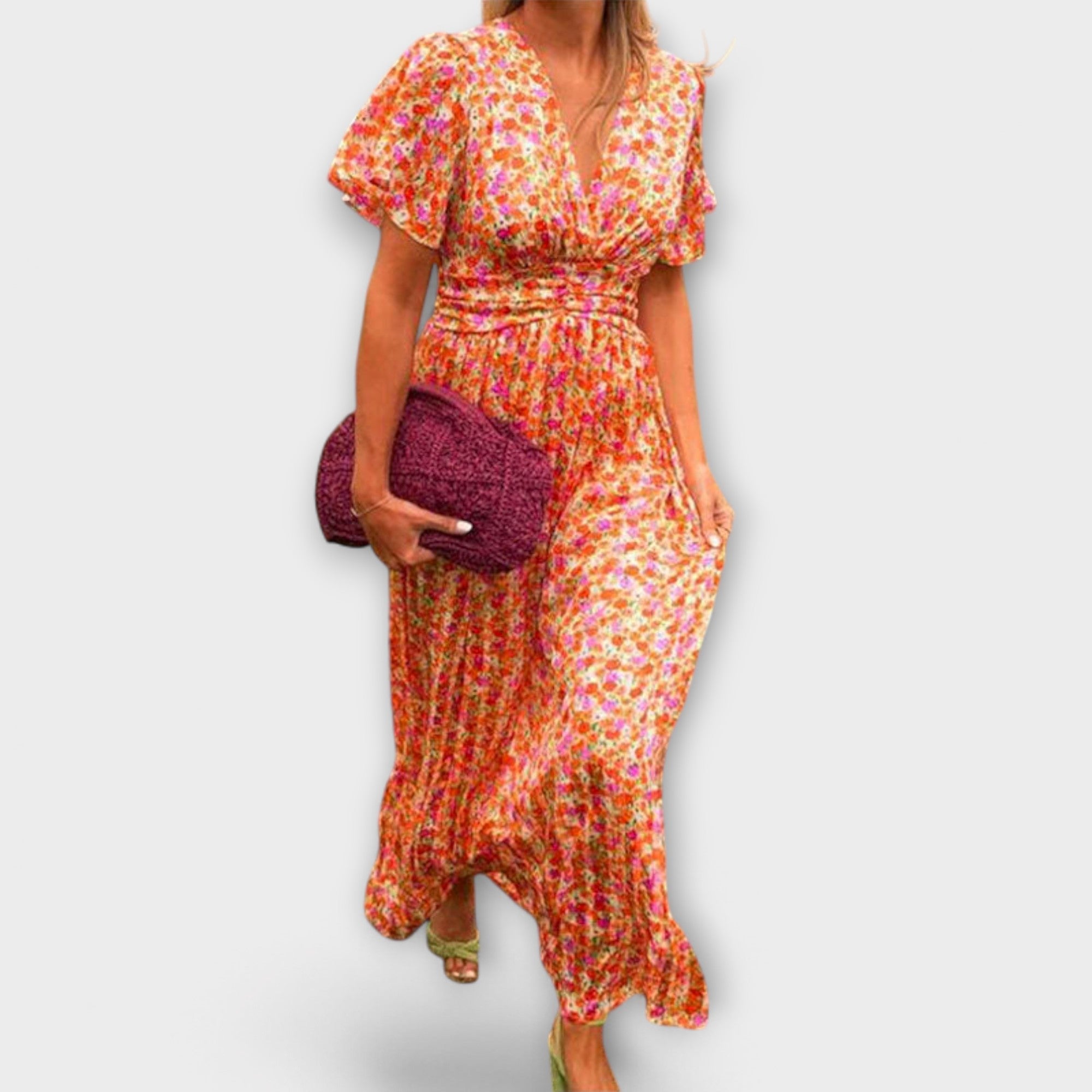 Elsie - Klasyczna Sukienka z Dekoltem w Serek