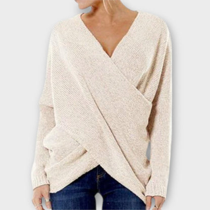 Heidi - Sweter z Krzyżowym Dekoltem