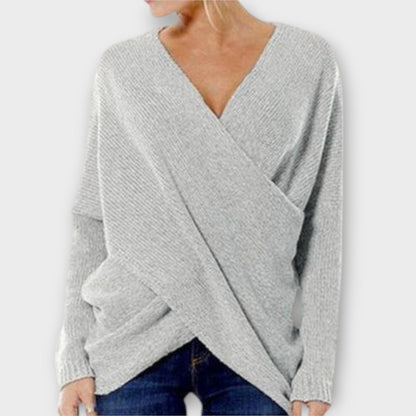 Heidi - Sweter z Krzyżowym Dekoltem